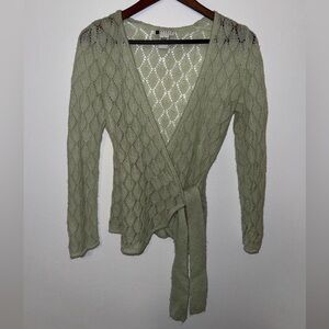 Carole Little Sage Green Knit Cardigan